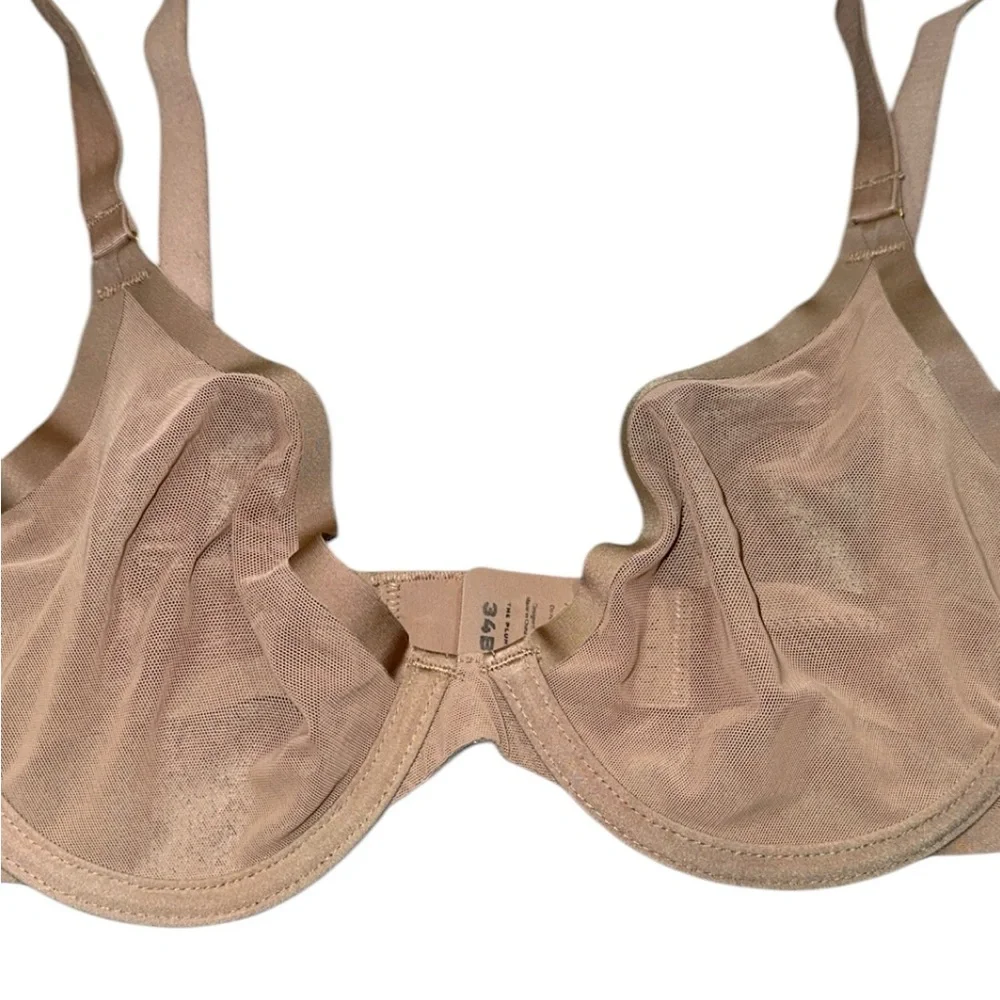 CUUP The‎ Mesh Taupe Beige Plunge Bra 34B